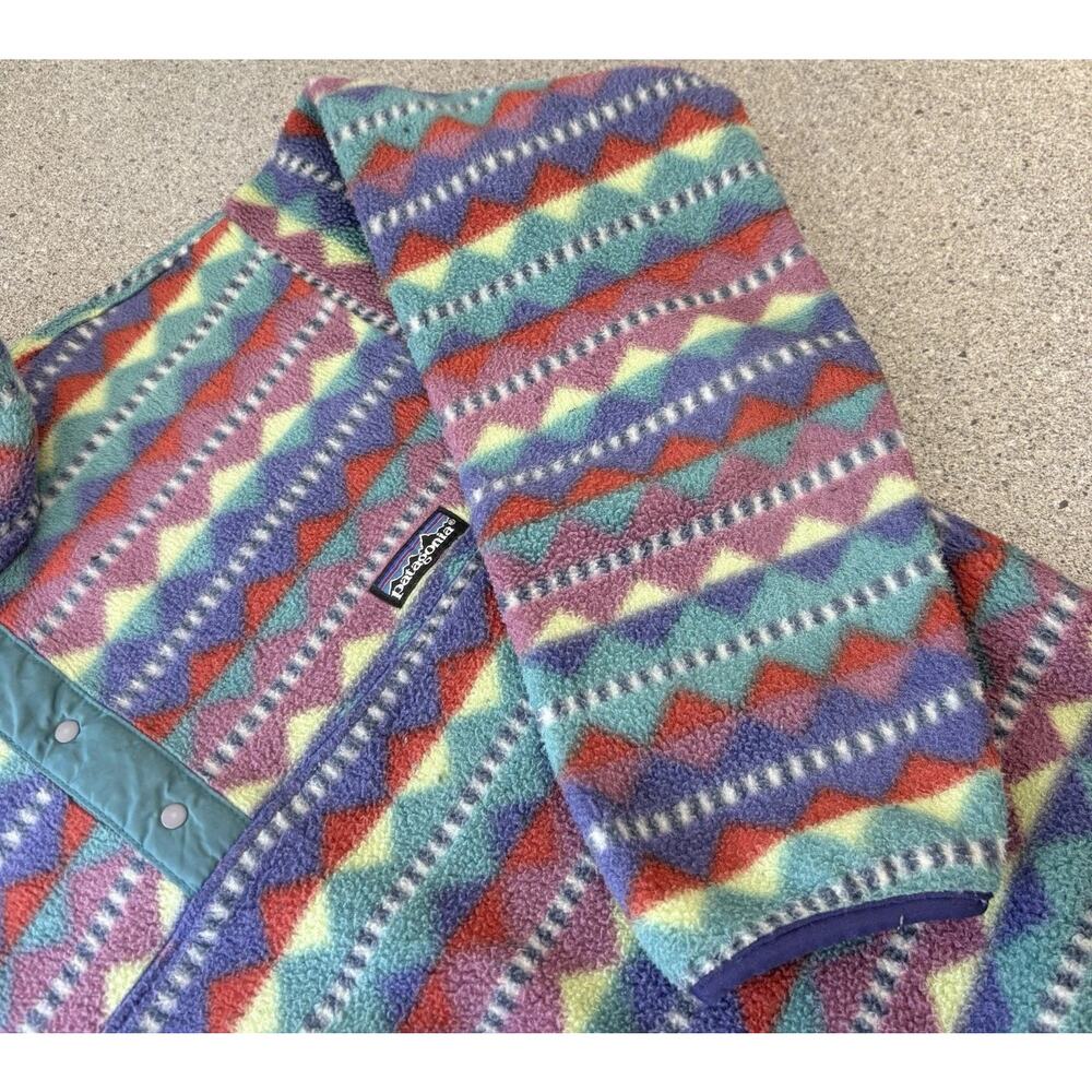 Patagonia Aztec Fleece Jacket Snap T Pullover Synchilla XS Vintage Made In USA - Picture 4 of 16